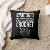 Warning - May Start Talking About Crochet クッション (ブランケット)