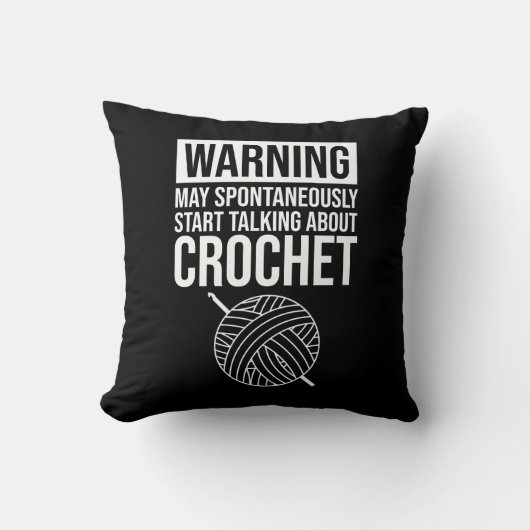 Warning - May Start Talking About Crochet クッション (正面)