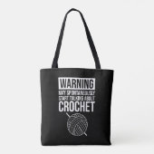Warning - May Start Talking About Crochet トートバッグ (裏面)