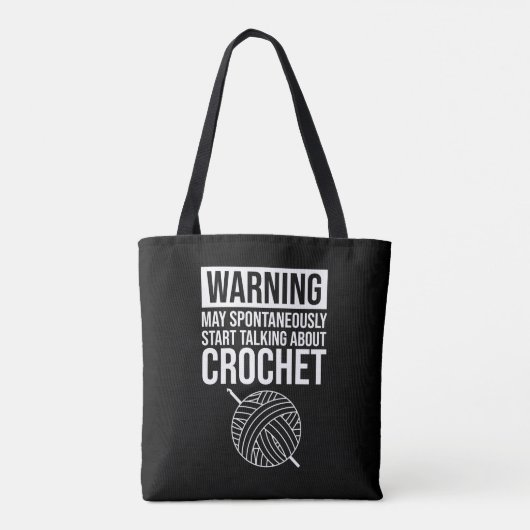 Warning - May Start Talking About Crochet トートバッグ (裏面)