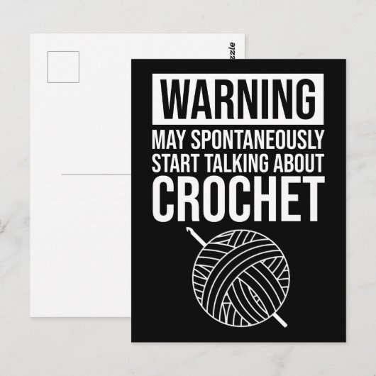 Warning - May Start Talking About Crochet ポストカード (正面/裏面)