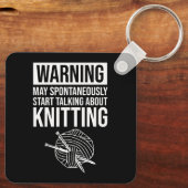 Warning - May Start Talking About Knitting キーホルダー (裏面)