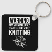 Warning - May Start Talking About Knitting キーホルダー (裏面)