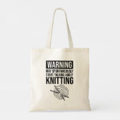 Warning - May Start Talking About Knitting トートバッグ (裏面)