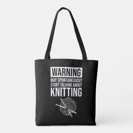 Warning - May Start Talking About Knitting トートバッグ (裏面)