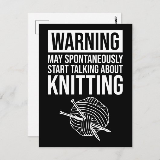 Warning - May Start Talking About Knitting ポストカード (正面/裏面)