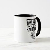 Warning - May Start Talking About Knitting マグカップ (正面右)