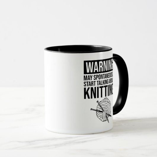 Warning - May Start Talking About Knitting マグカップ (正面右)