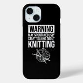 Warning - May Start Talking About Knitting Case-Mate iPhoneケース (裏面)