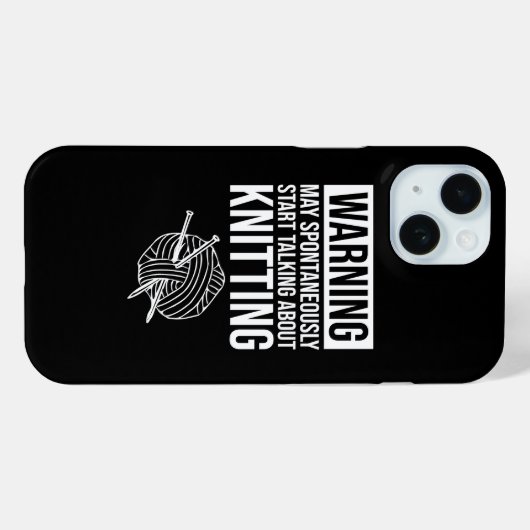 Warning - May Start Talking About Knitting Case-Mate iPhoneケース (裏面 (横))
