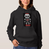 Warning: May Talk About AI Black Hoodie パーカ (正面)