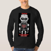 Warning: May Talk About AI Men's Black Long Sleeve Tシャツ (正面)