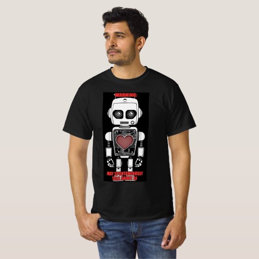 Warning: May Talk About AI Men's Black Tシャツ (正面フル)