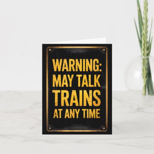 Warning_ May Talk Trains _ Funny Model Train Sayin カード (正面)
