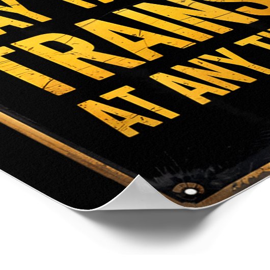 Warning_ May Talk Trains _ Funny Model Train Sayin ポスター (角)