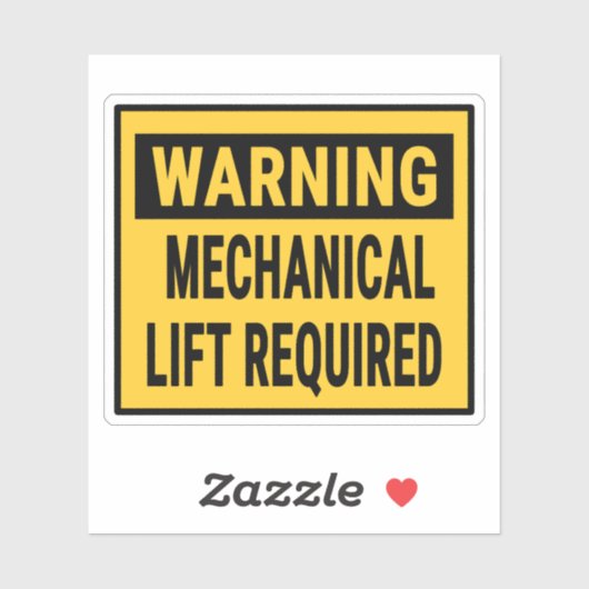 Warning Mechanical Lift Required  シール (シート)