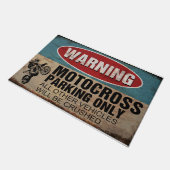 Warning Motorcross Parking Only ドアマット (アングル)
