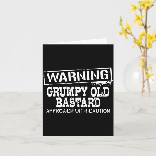 Warning Mpy Old Approach With Caution Funny  カード (黄色い花)