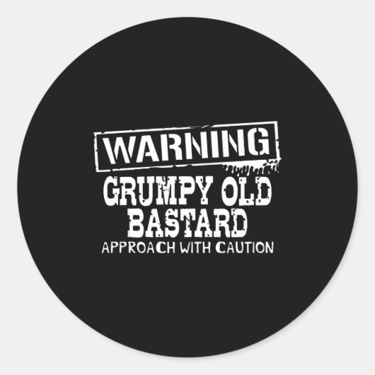Warning Mpy Old Approach With Caution Funny  ラウンドシール (正面)