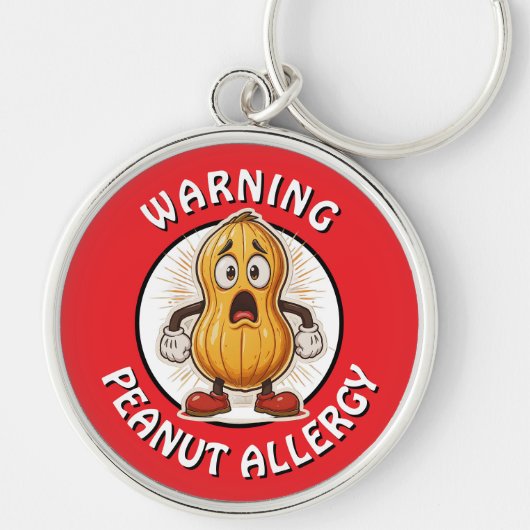 Warning Peanut Allergy Alert   キーホルダー (正面)