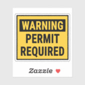 Warning Permit Required  シール (シート)