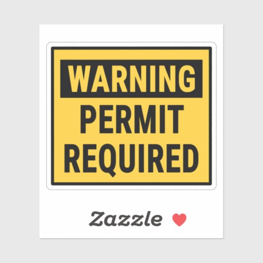 Warning Permit Required  シール (シート)