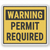 Warning Permit Required  シール (正面)