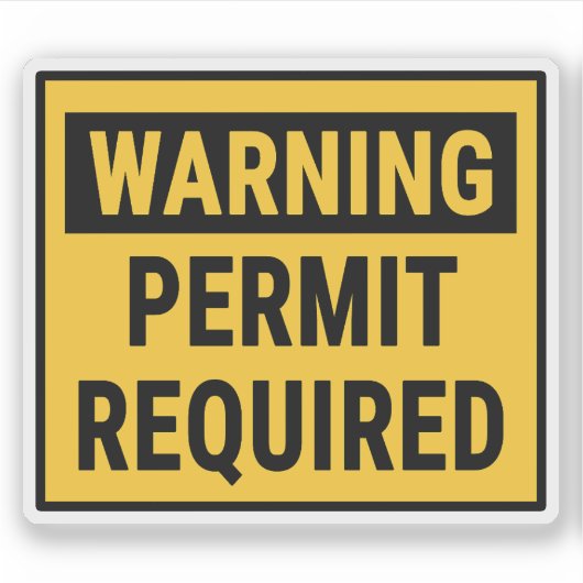 Warning Permit Required  シール (正面)