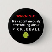 Warning Pickleball V3gen-ar Button 缶バッジ (正面)