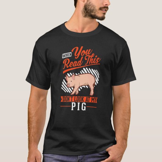 Warning Piggy Farmer Pig   Tシャツ (正面)