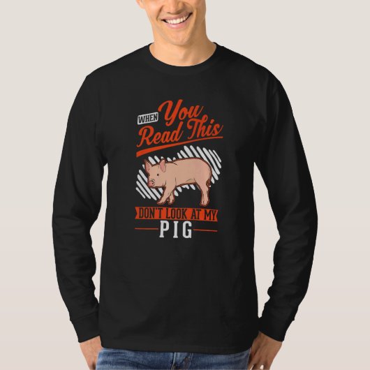 Warning Piggy Farmer Pig   Tシャツ (正面)