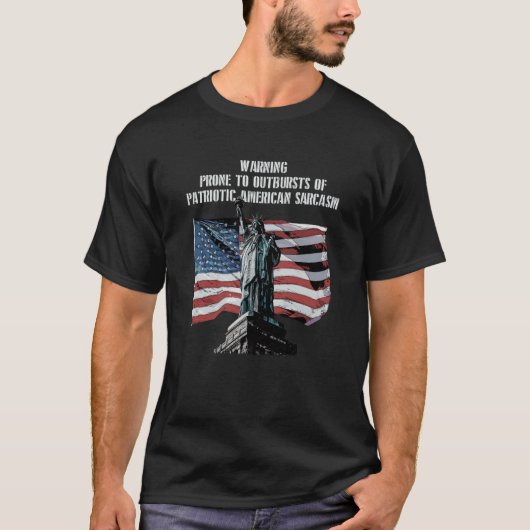 Warning Prone to Outbursts Patriotic 4th of July P Tシャツ (正面)