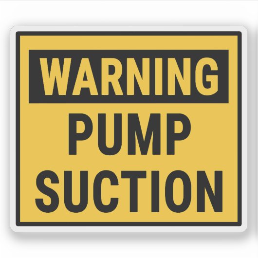 Warning Pump Suction  シール (正面)