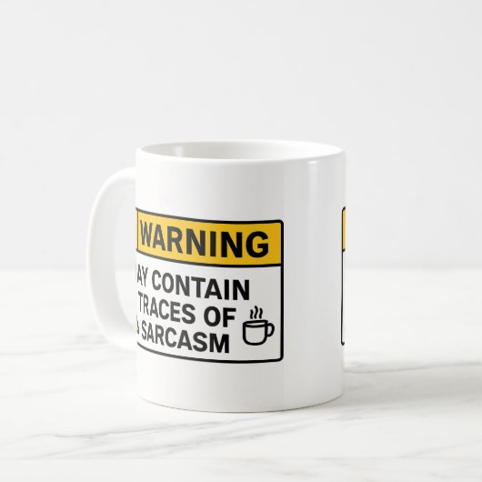Warning: Sarcasm Inside – Office Mug コーヒーマグカップ (正面左)