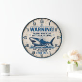 Warning! Sharks Have Been Spotted in This Pool ラージ壁時計 (ホーム)