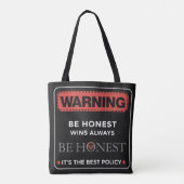 Warning Sign Honesty Quote トートバッグ (裏面)