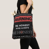 Warning Sign Honesty Quote トートバッグ (クローズアップ)