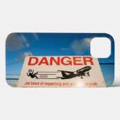 Warning sign near St. Maarten Airport, Case-Mate iPhoneケース (裏面 (横))