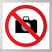 Warning sign no camera ポスター (正面)