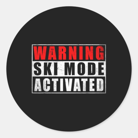 Warning Ski Mode Activated 1  ラウンドシール (正面)
