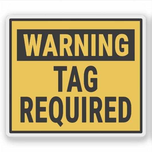 Warning Tag Required  シール (正面)