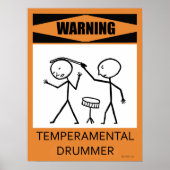 Warning Temperamental Drummer Poster ポスター (正面)