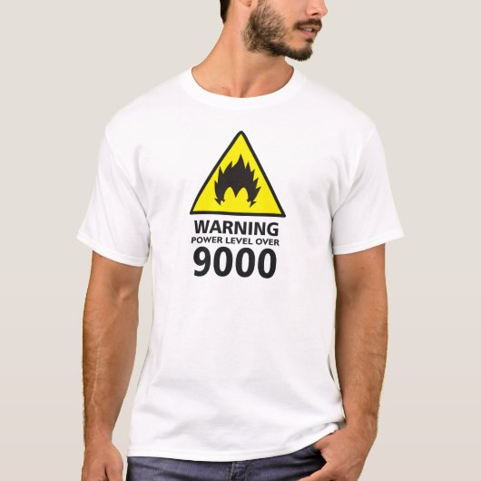Warning the power its over 9000 tシャツ (正面)