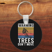 Warning Trees Dont Move Snow Winter Sport Skier  キーホルダー (正面)