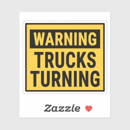 Warning Trucks Turning  シール (シート)