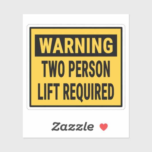Warning Two Person Lift Required  シール (シート)