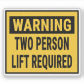 Warning Two Person Lift Required  シール (正面)