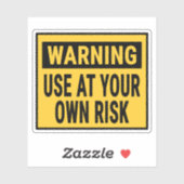 Warning Use At Your Own Risk シール (シート)