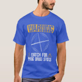 Warning Watch For Flying Drum Sticks Drums Rock Tシャツ (正面)