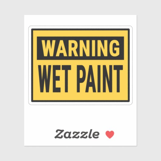 Warning Wet Paint Sign シール (シート)